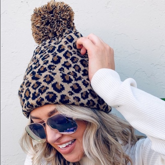 LAST ONE! Leopard Print Pom Beanie - Picture 2 of 5